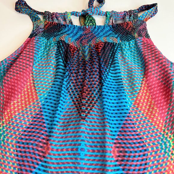 Anthropologie Conditions Apply "Selina' Smocked Tie Neck Halter Blouse - XS - Picture 6 of 7